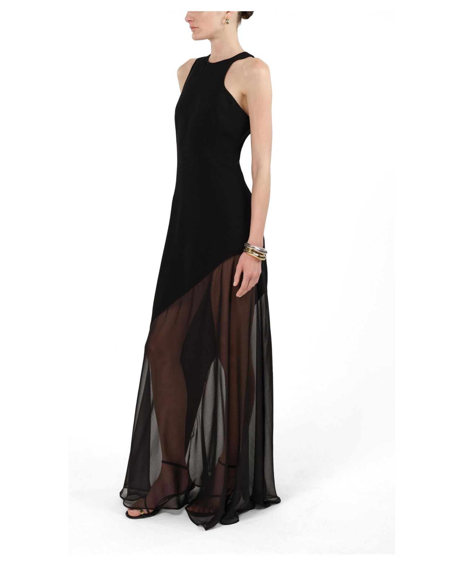 Women's Sheer Detail Maxi Dress