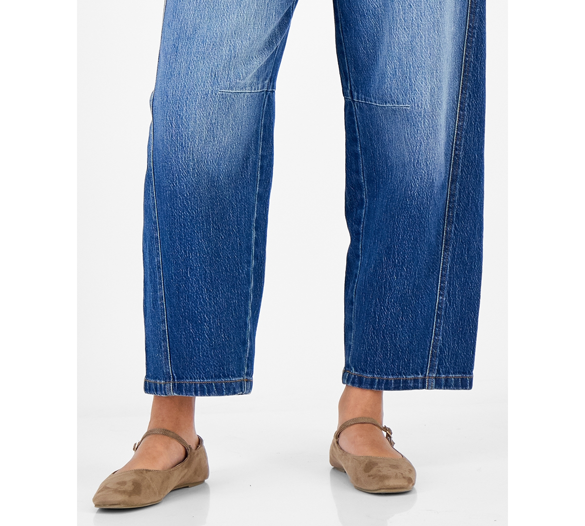 Celebrity Pink Juniors' Curved Seams Barrel-Leg Jeans