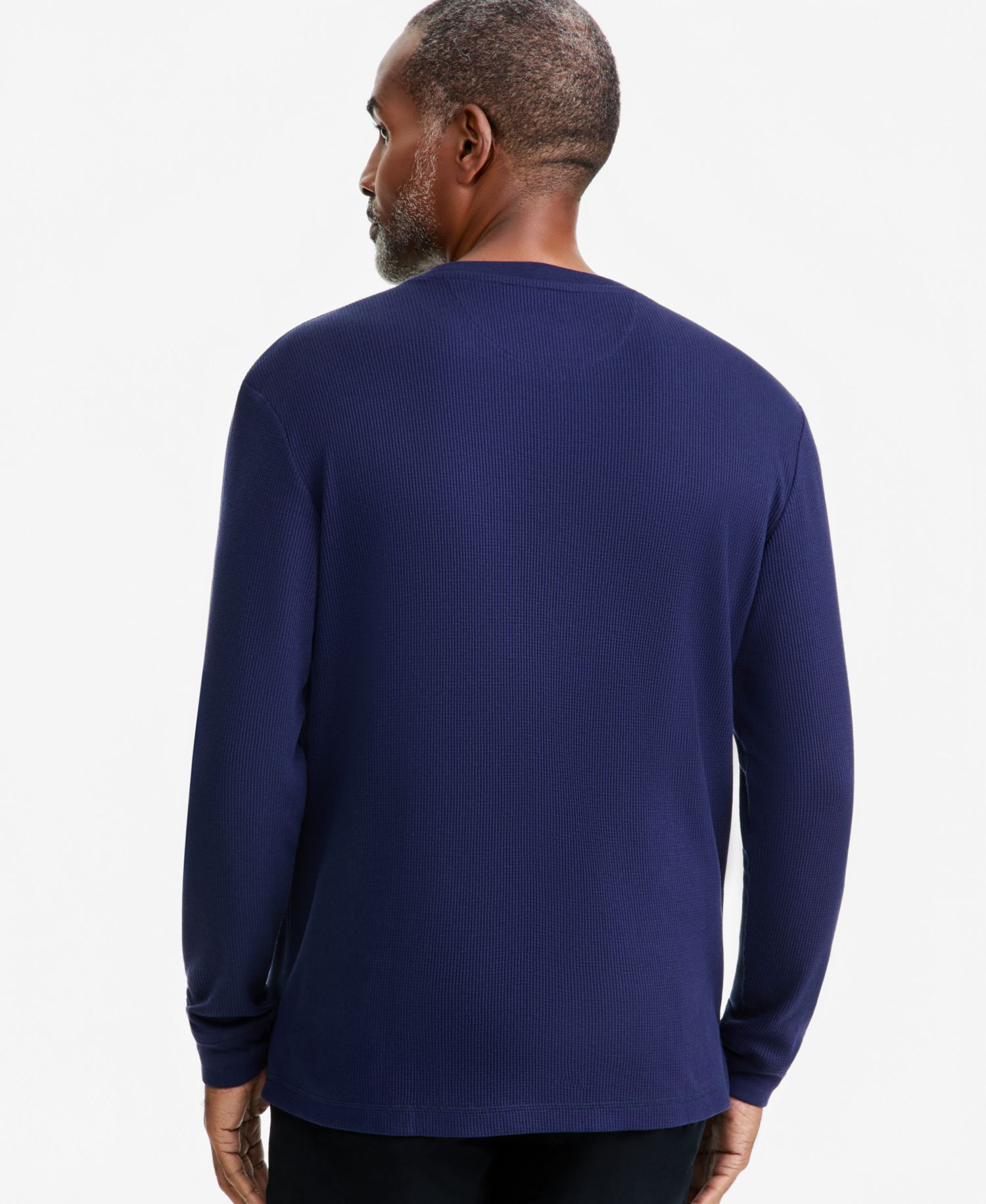 Men's Thermal Long-Sleeve Ribbed Crewneck Sweater