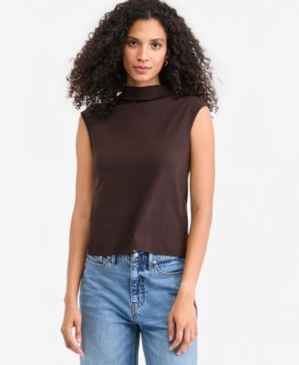 Women's Funnel Neck Sleeveless T-Shirt