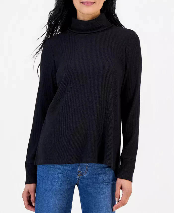 Women's Long-Sleeve Thermal Turtleneck Top - thumbnail 3