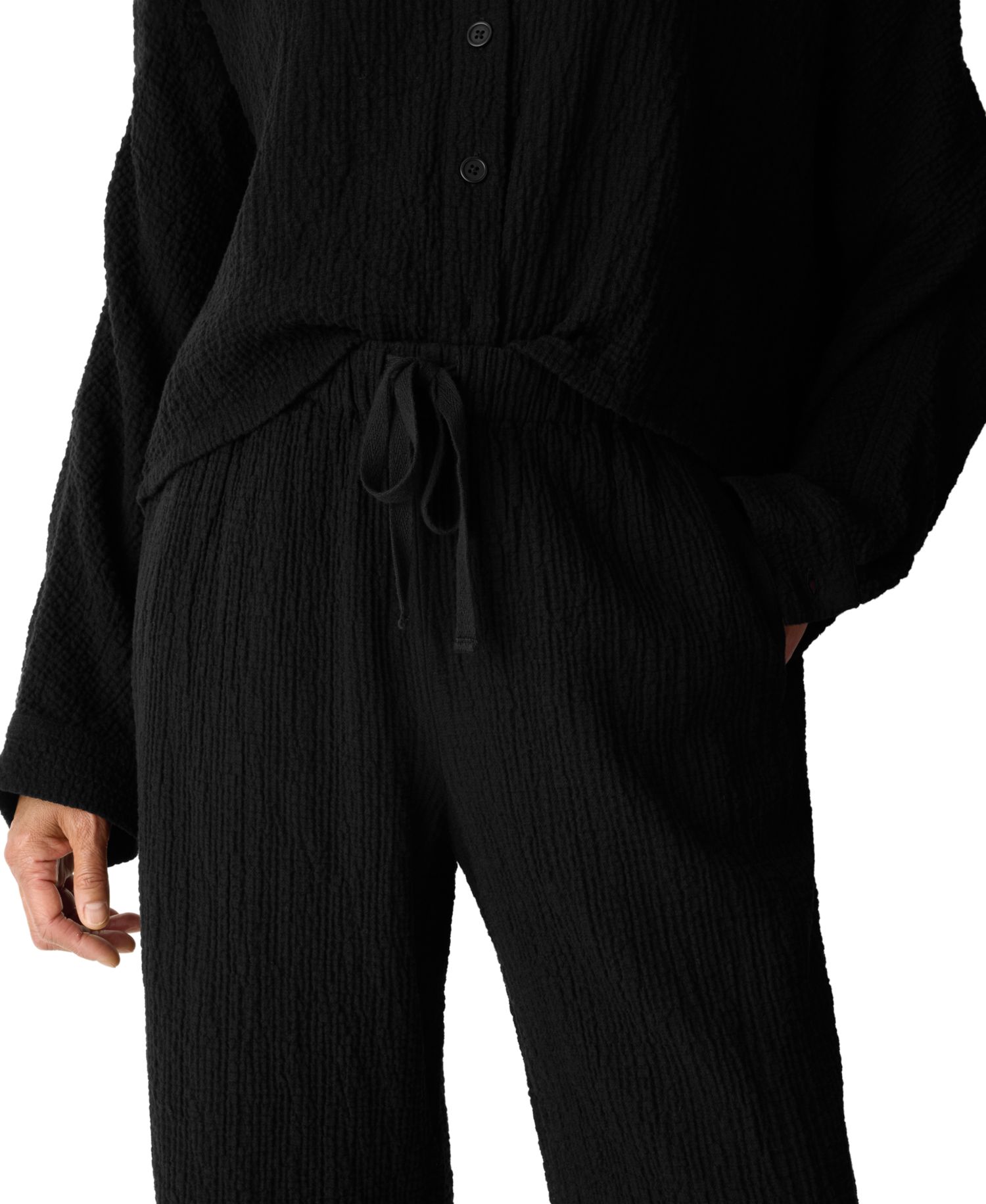 Women's Straight-Leg High-Rise Crinkled Cotton-Blend Pants
