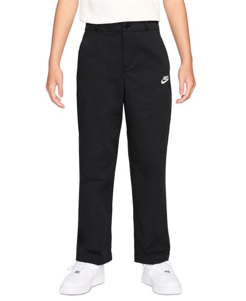 Детские брюки Nike Sportswear Club Woven Straight-Leg, цвет: Чёрный / Белый