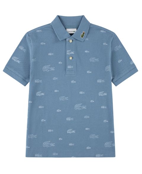 Поло Lacoste Short-Sleeve Line Croc Printed Polo для мальчиков, цвет: Aral