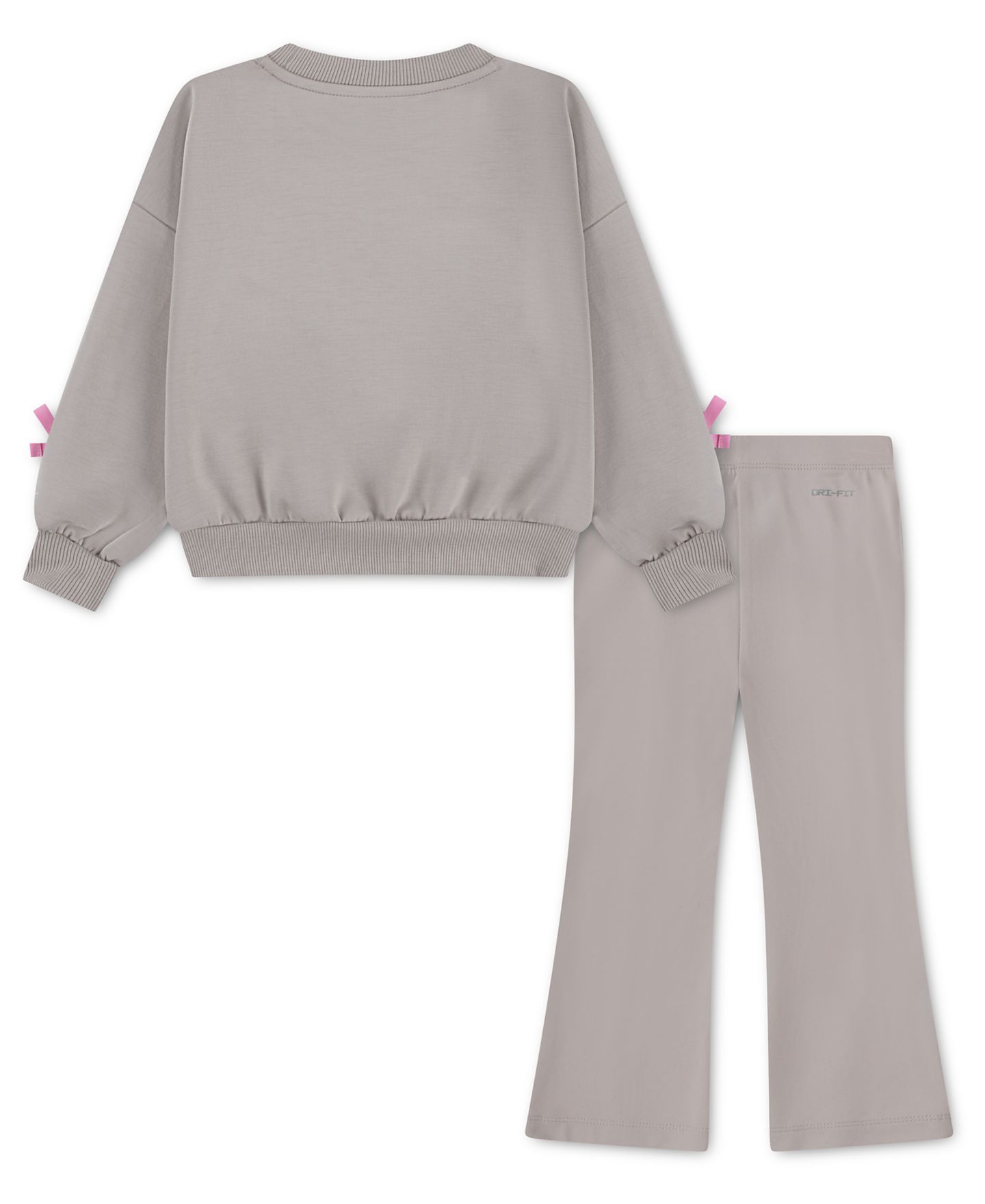 Детский комплект Nike Juxta-Girl для девочки: свитшот с бантом в полоску и брюки, цвет: Moon Particle — фото 2