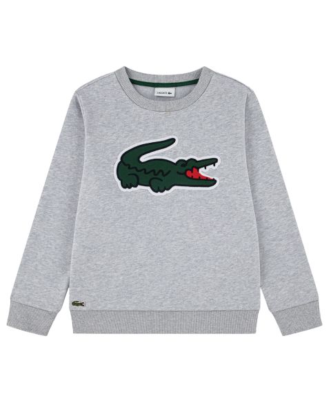 Толстовка Lacoste Long-Sleeve Bold Crocodile для мальчиков, цвет: Меланжевый