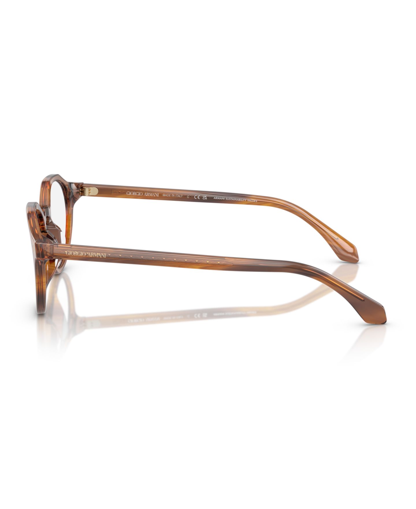 Мужские очки Giorgio Armani Eyeglasses, AR7264U, цвет: Полосатый коричневый — фото 9
