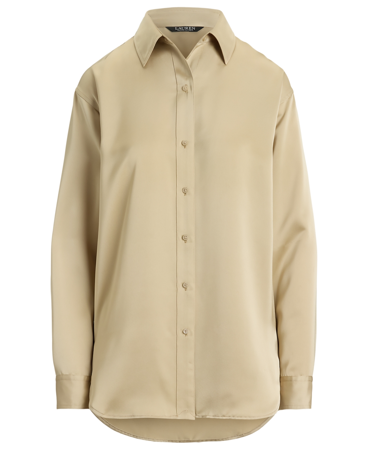 Lauren Ralph Lauren Petite Relaxed-Fit Satin Charmeuse Shirt