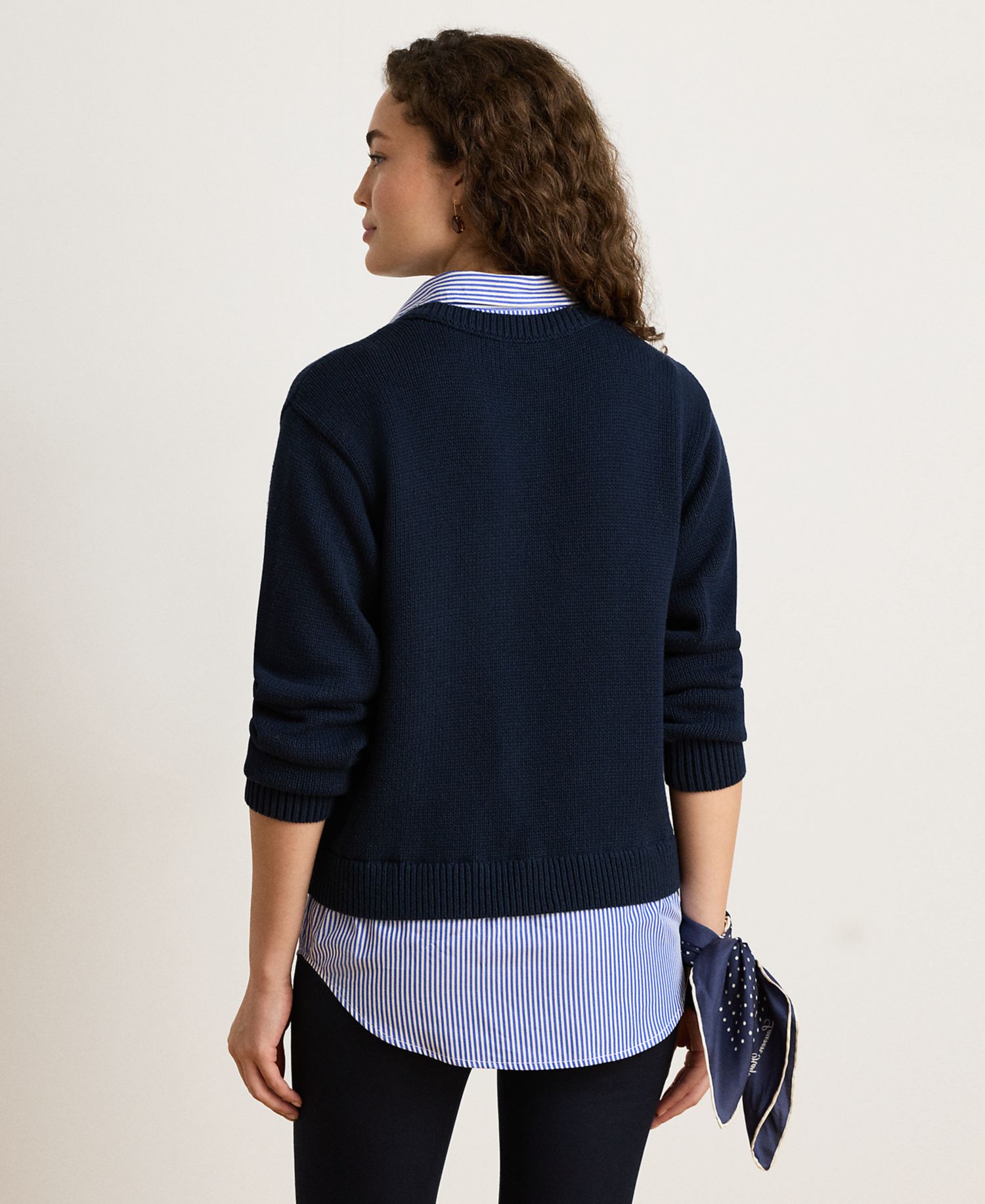 Petite Collared Long-Sleeve Sweater