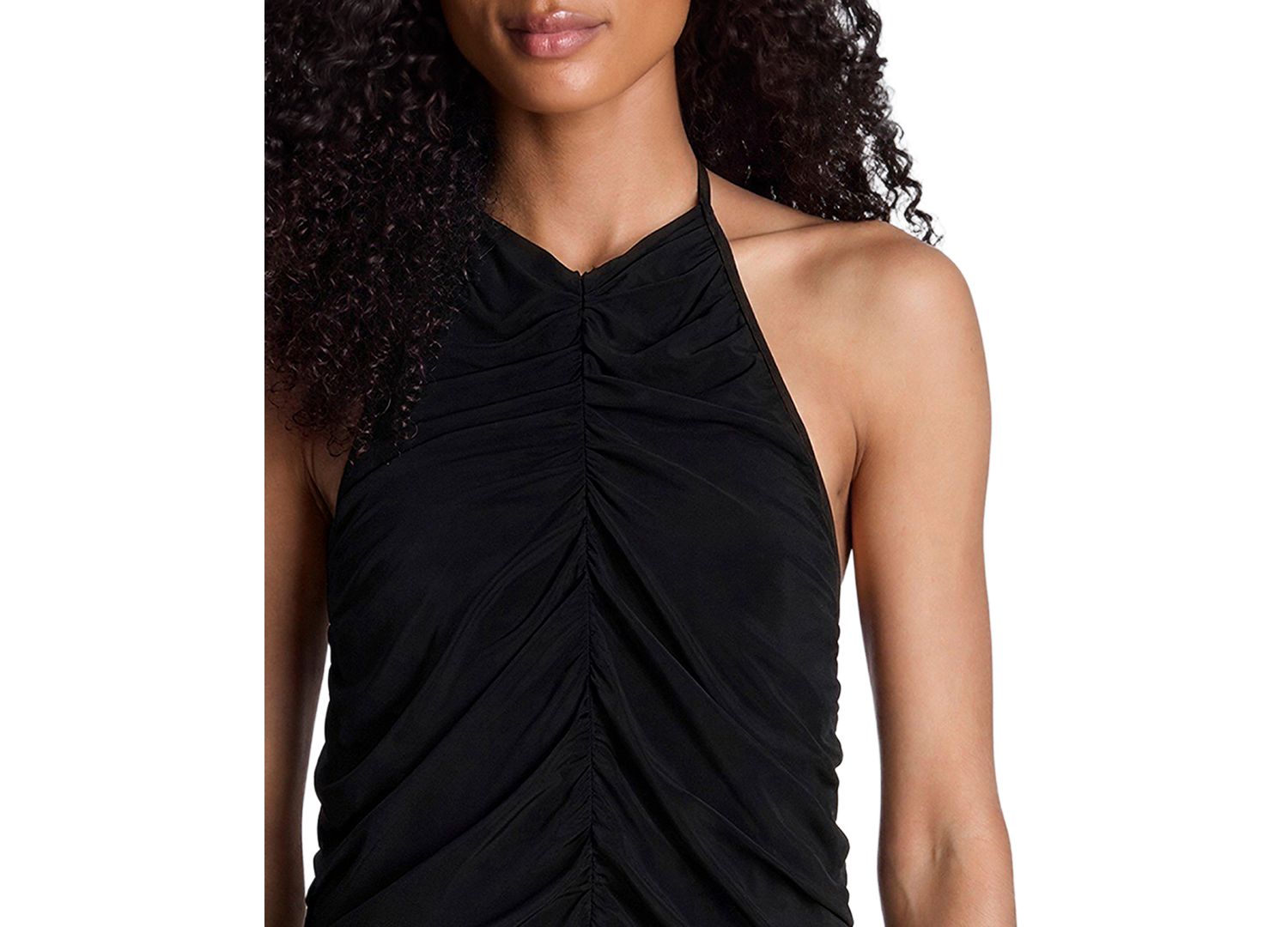 Women's Halter Ruched Open-Back Dress