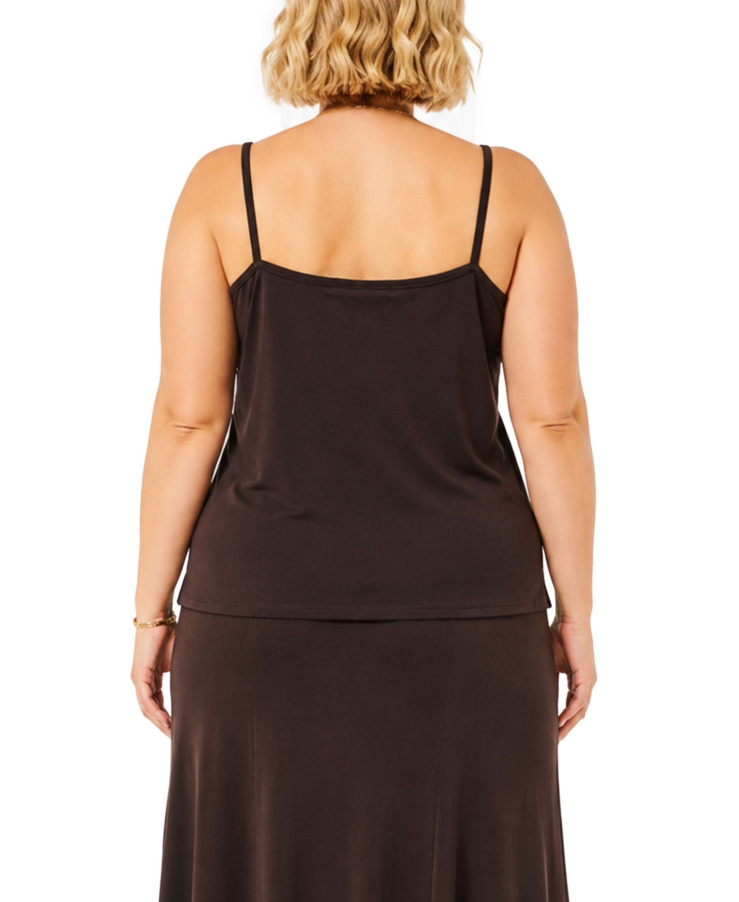 Plus Size Cow-Print Drape Neck Cami Top
