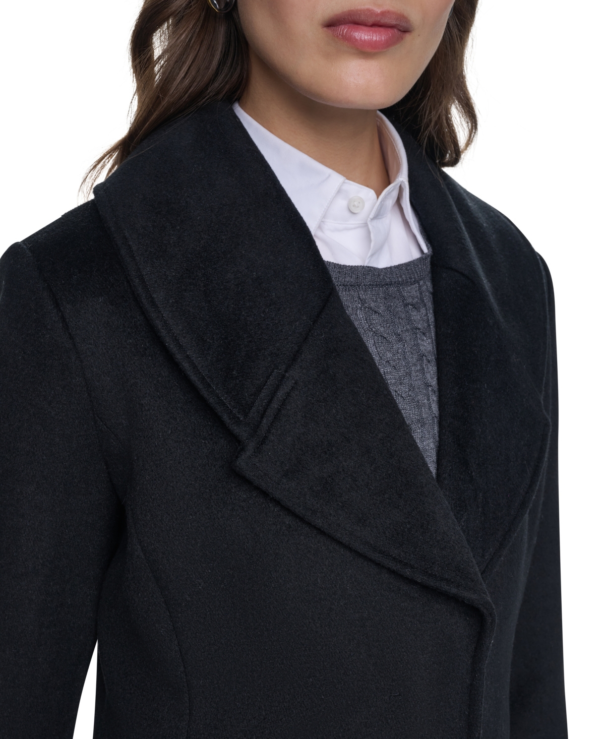 Cole Haan Women's Large Collar Wool Coat