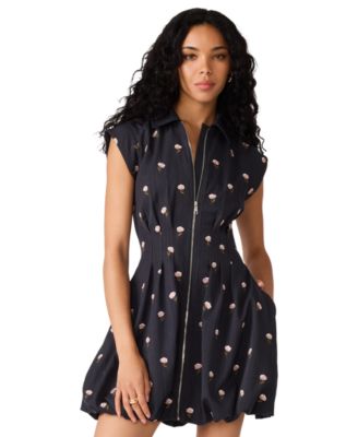 Juniors' Dyanne Floral-Print Collared Mini Dress
