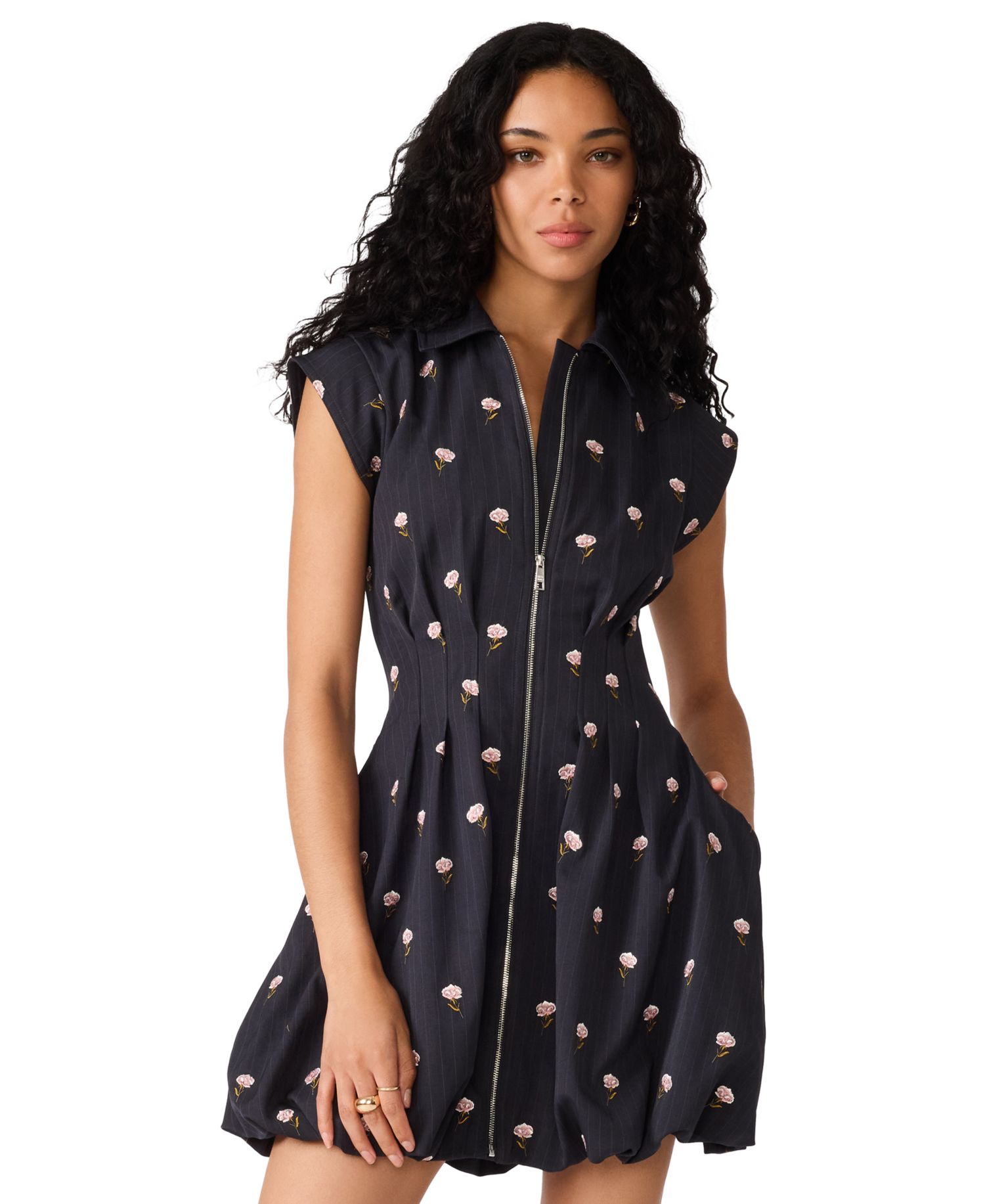 Dyanne Floral-Print Collared Mini Dress