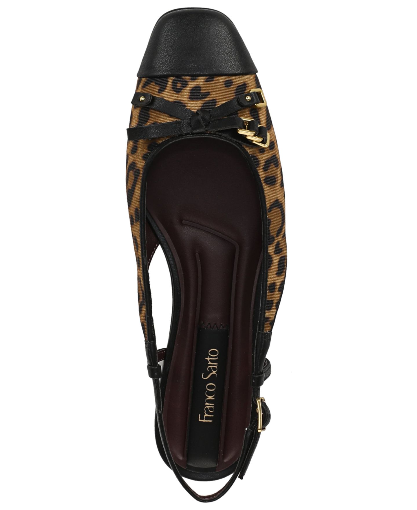 Женские балетки Franco Sarto Ethel Slingback Square Toe Dress Flats, цвет: Верблюжий леопардовая искусственная кожа — фото 4