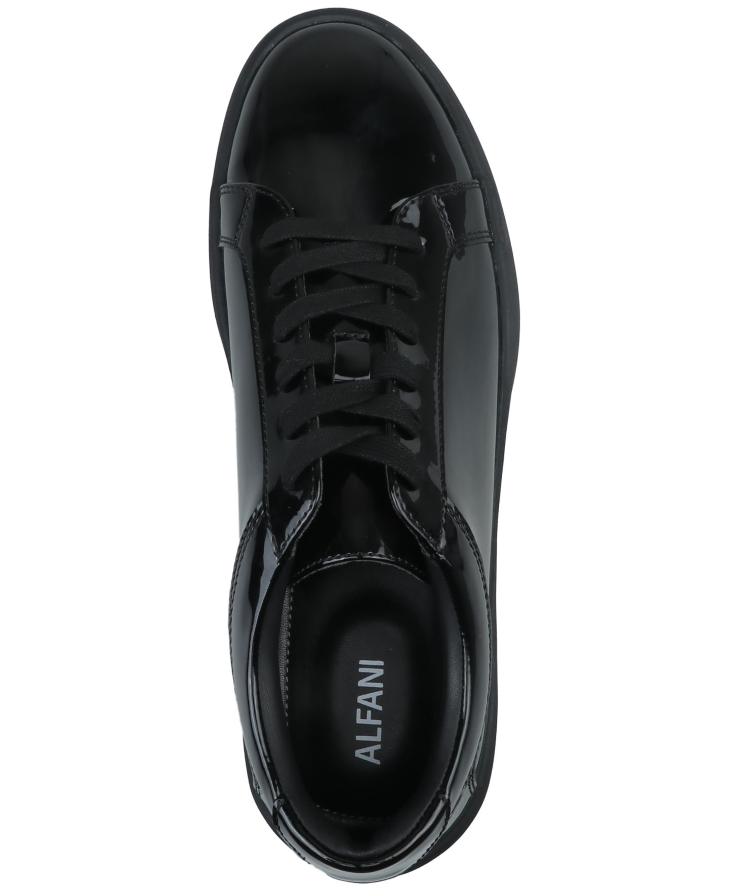 Мужские кроссовки Alfani Patent Leather Lace-Up, цвет: Чёрный — фото 4