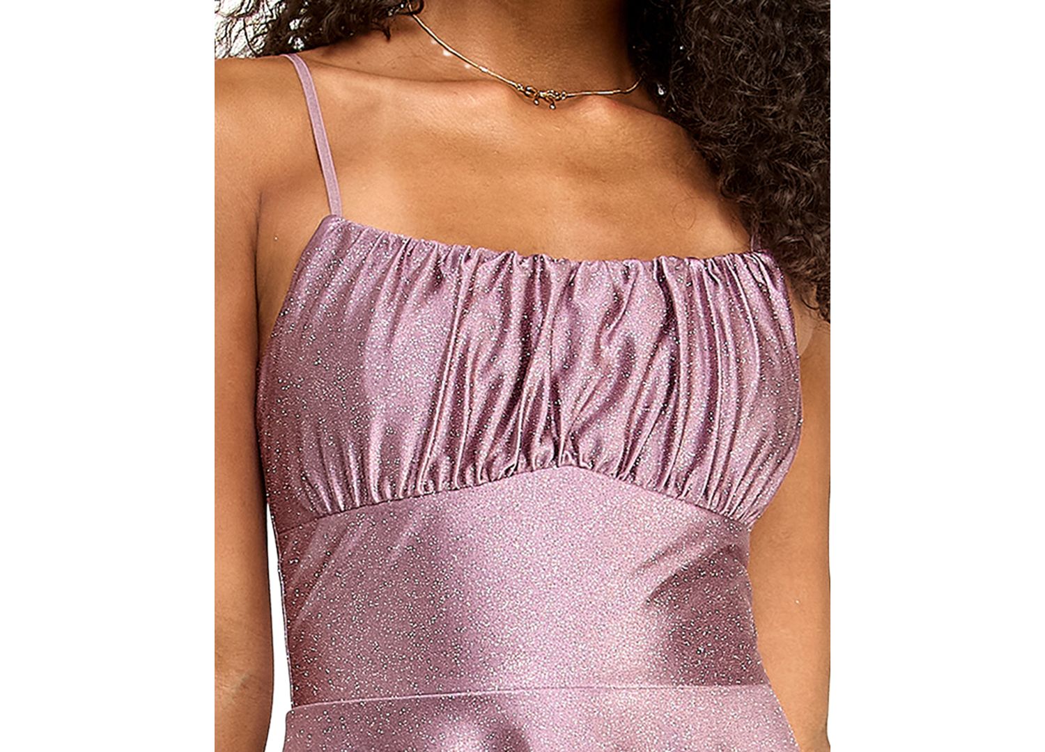 Juniors' Glitter-Knit Fit & Flare Dress