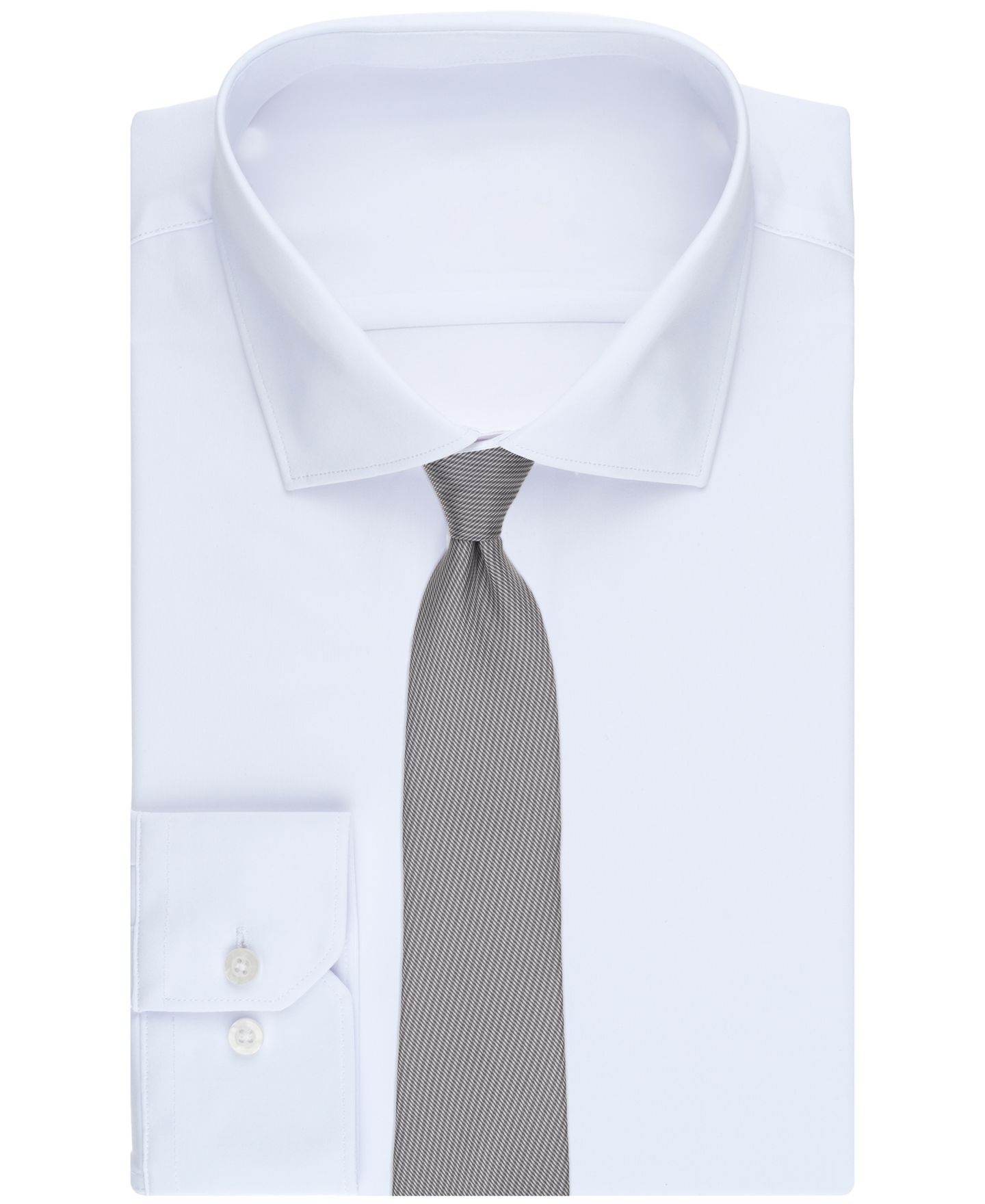 Мужской галстук Perry Ellis Amato Solid Classic Tie, цвет: Угольный — фото 3
