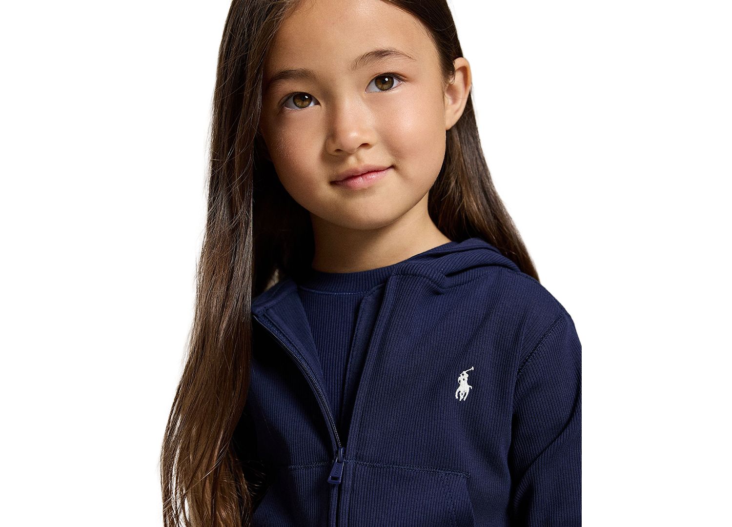 Girls' 2T-6X Ribbed Boxy Full-Zip Hoodie