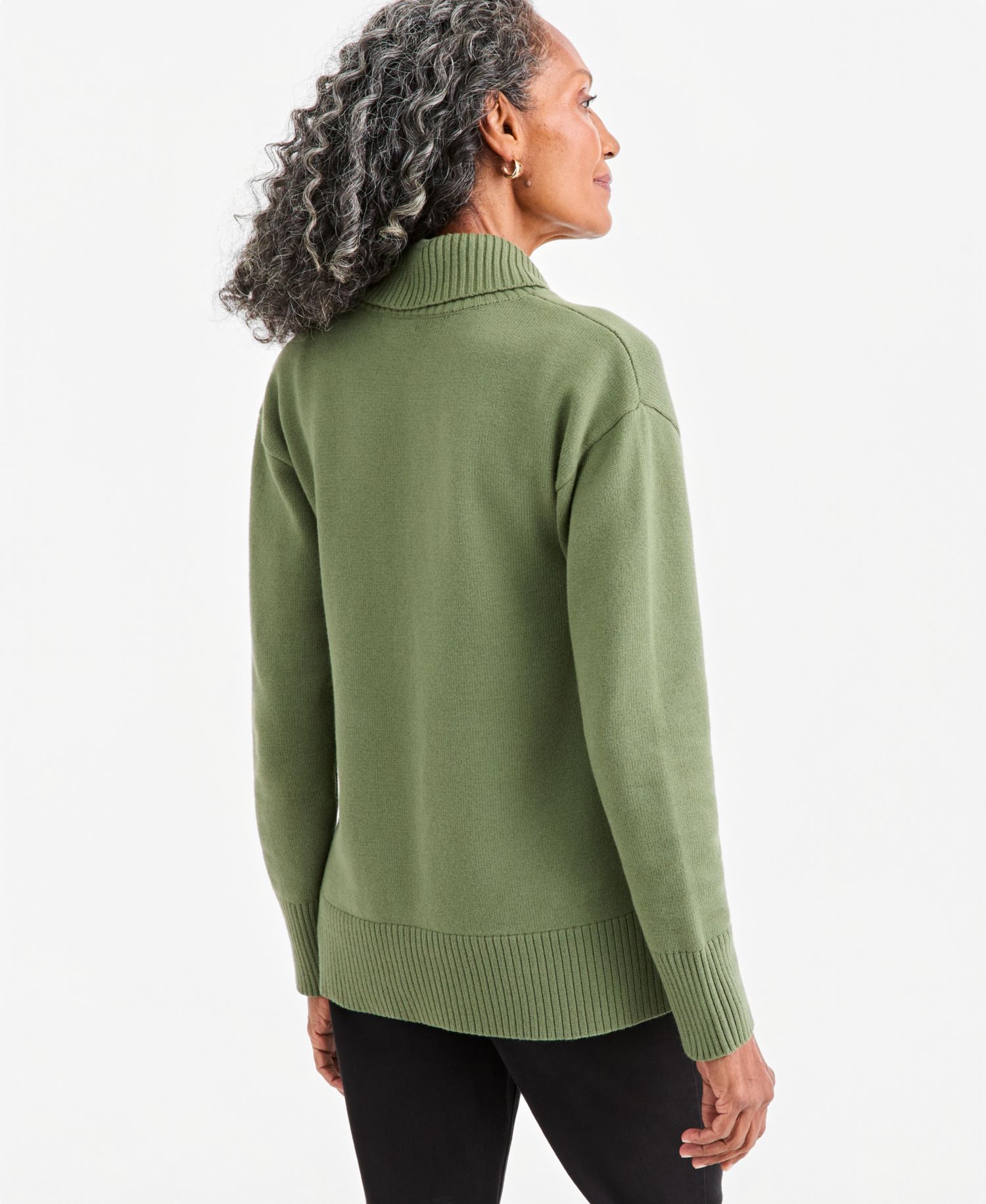 Petite Shawl Collar Cotton-Blend Sweater