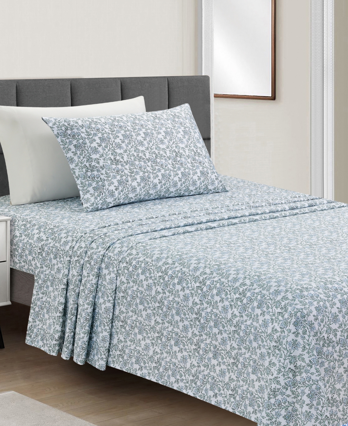 Fairfield Square Collection Sunham Microfiber Easy Care Printed 3-pc. Sheet Set, Twin In Decorative Vine