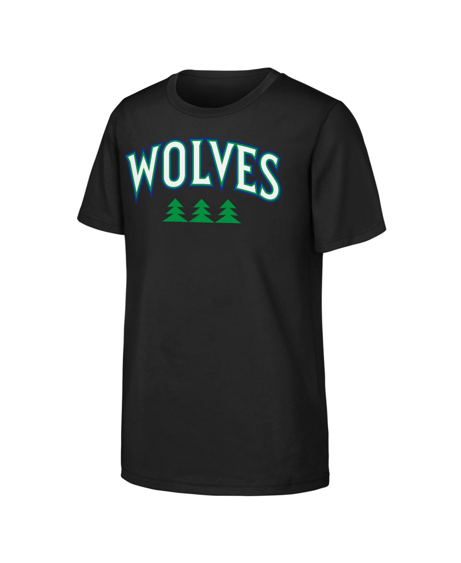 Big Boys and Girls Black Minnesota Timberwolves Wordmark T-Shirt
