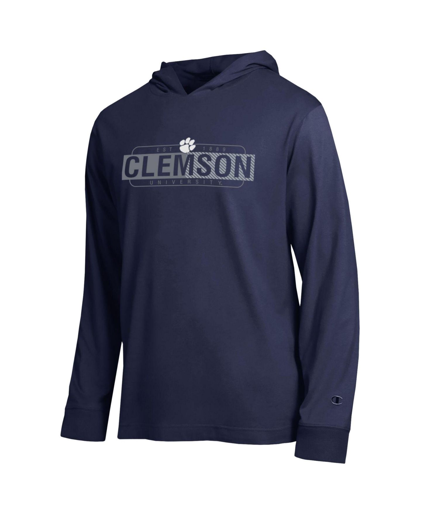 Мужская футболка Champion Navy Clemson Tigers Gradient All-Star Long Sleeve Hooded — фото 2