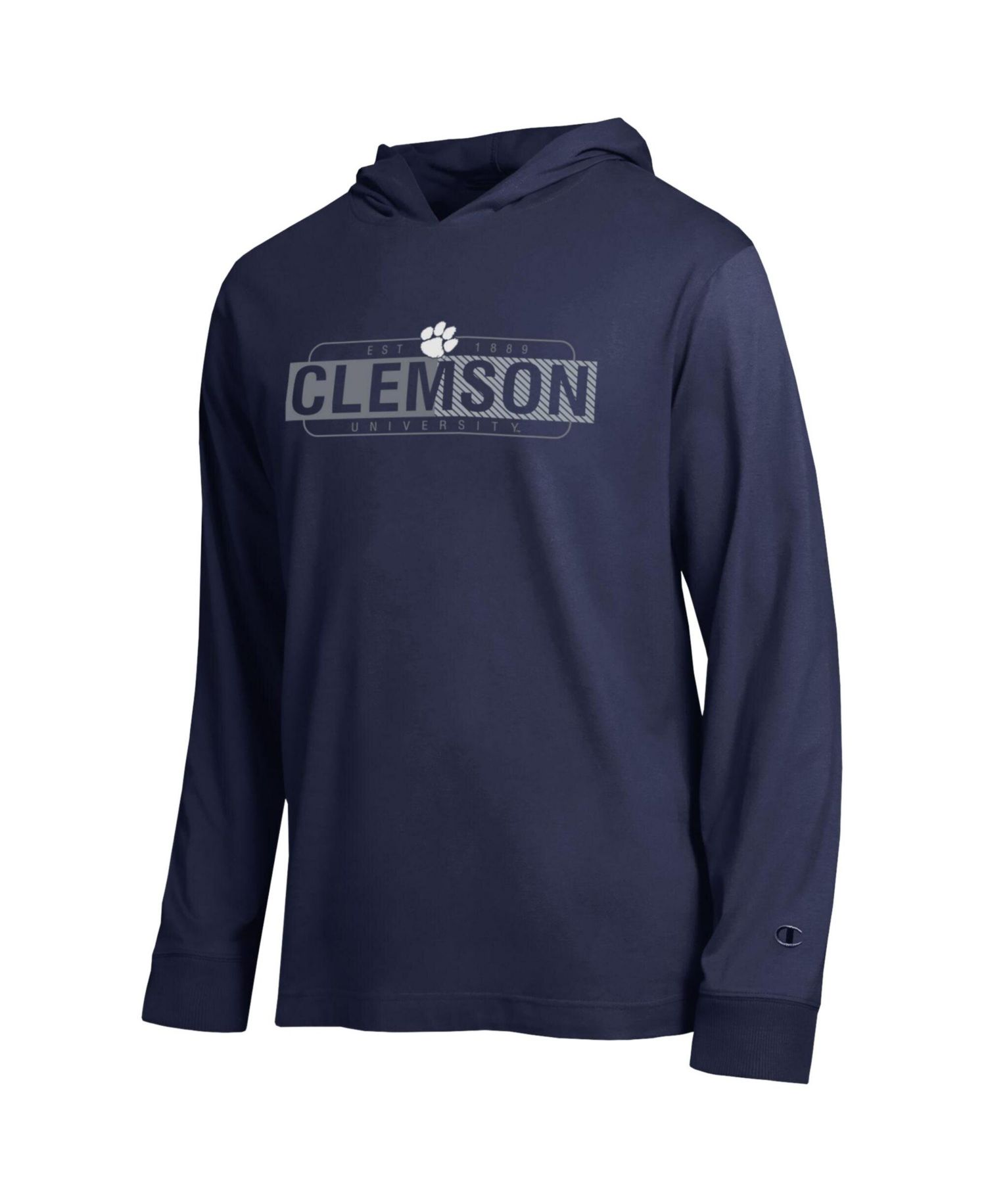 Men's Navy Clemson Tigers Gradient All-Star Long Sleeve Hooded T-Shirt