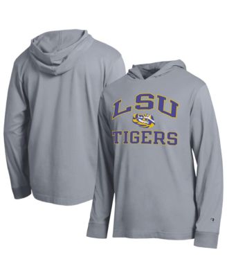 Men's Heather Gray LSU Tigers High Motor All-Star Long Sleeve Hooded T-Shirt