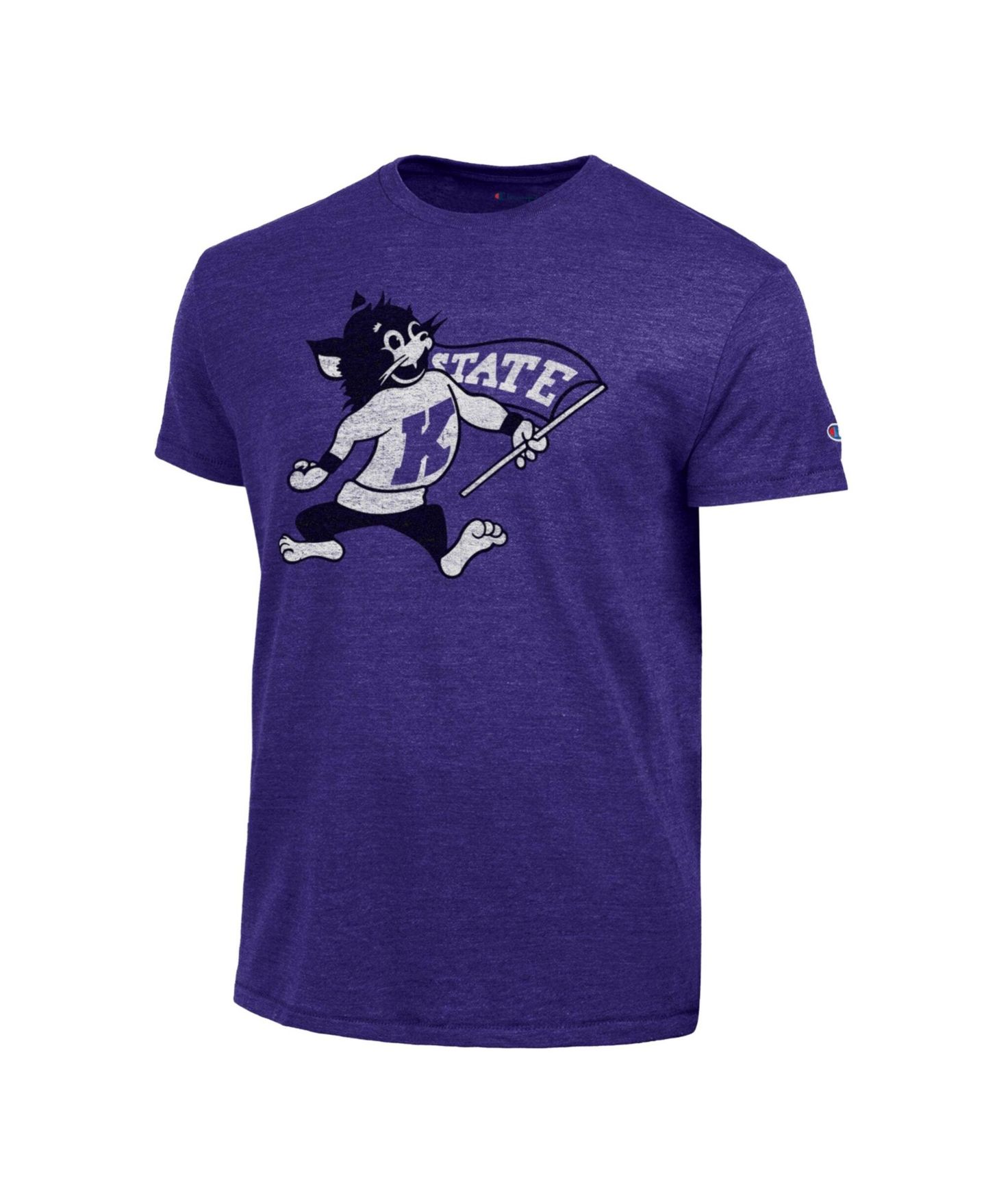Мужская футболка Champion Purple Kansas State Wildcats Triumph Tri-Blend — фото 3
