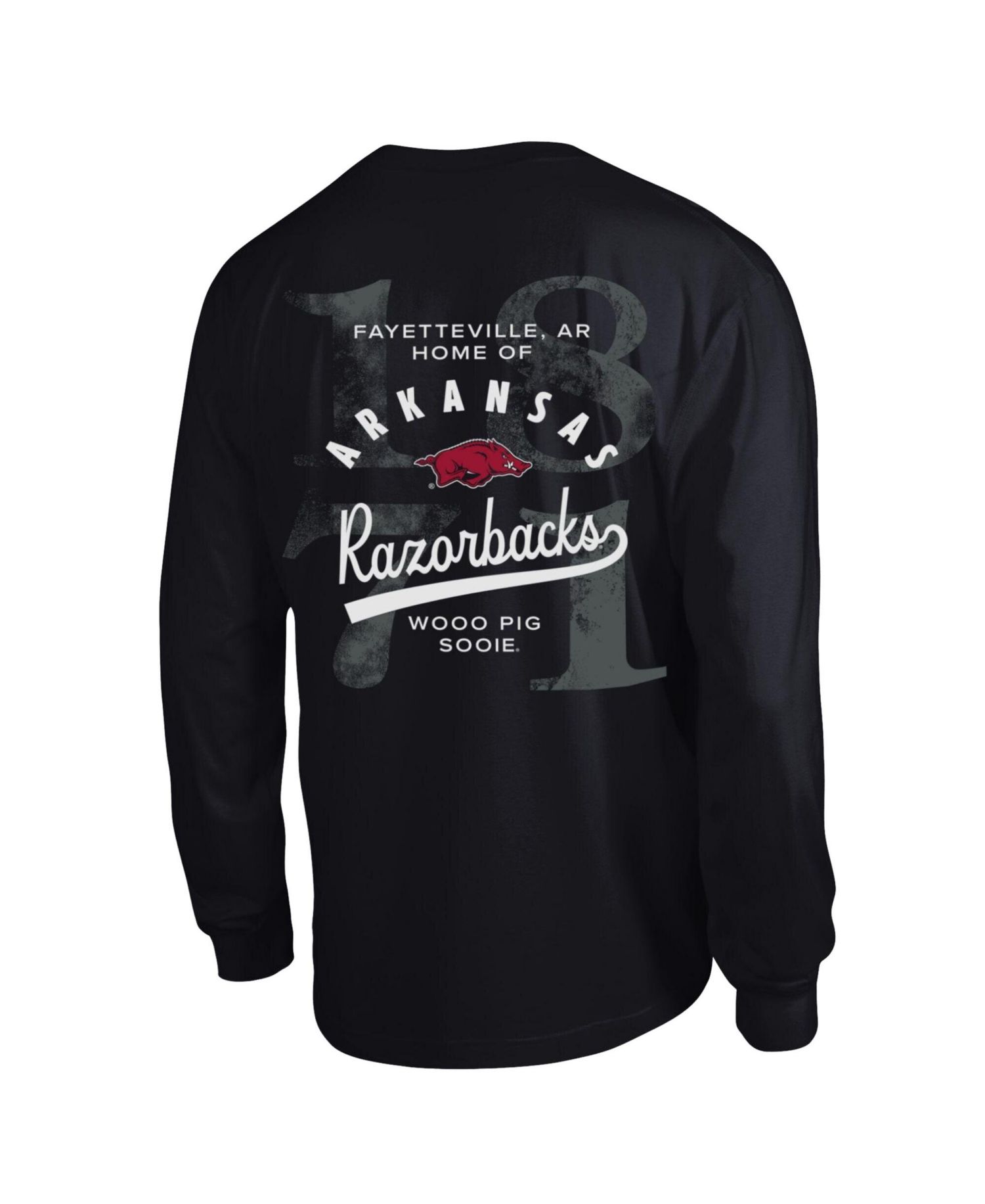 Men's Black Arkansas Razorbacks Laminated All-Star Long Sleeve T-Shirt