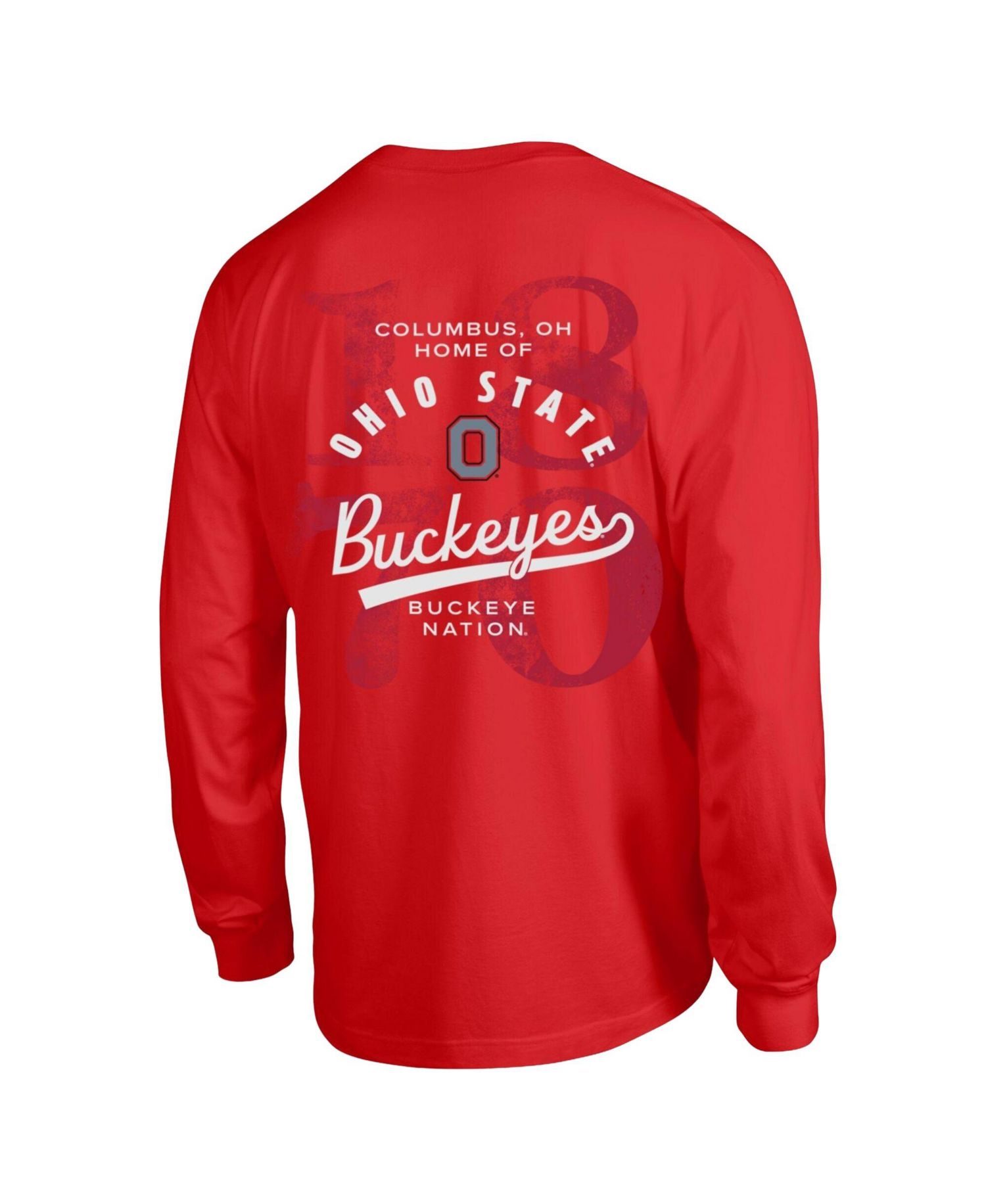 Men's Scarlet Ohio State Buckeyes Laminated All-Star Long Sleeve T-Shirt