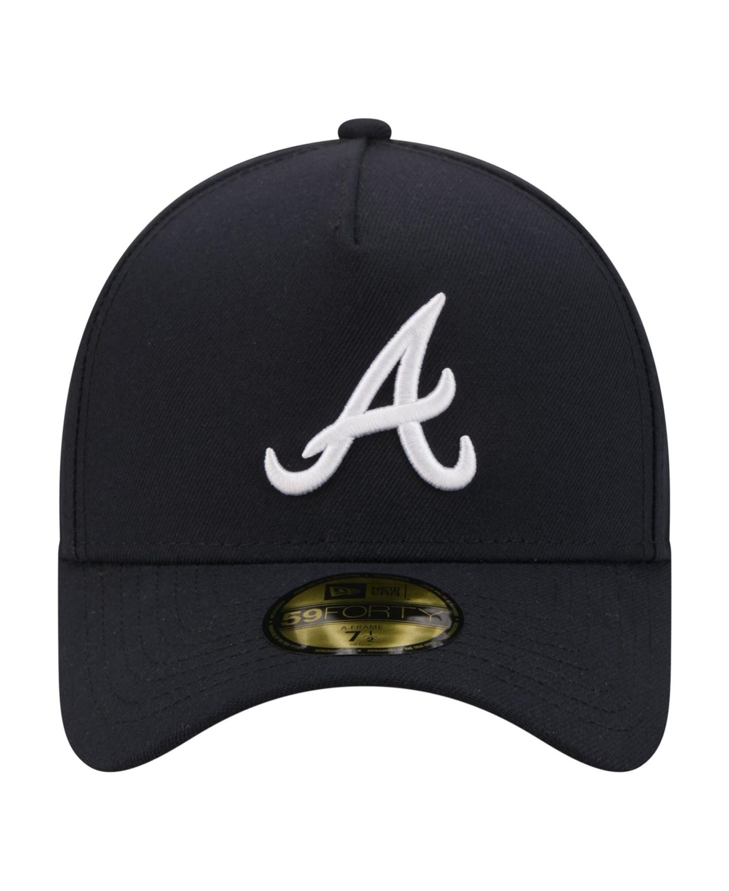 Мужская кепка New Era Navy Atlanta Braves A-Frame 59FORTY Fitted Hat — фото 3