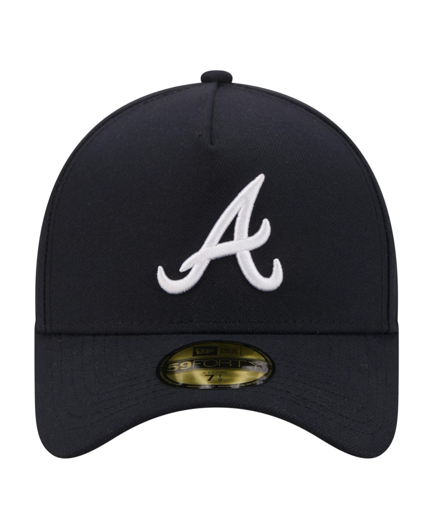 Men's Navy Atlanta Braves A-Frame 59FORTY Fitted Hat