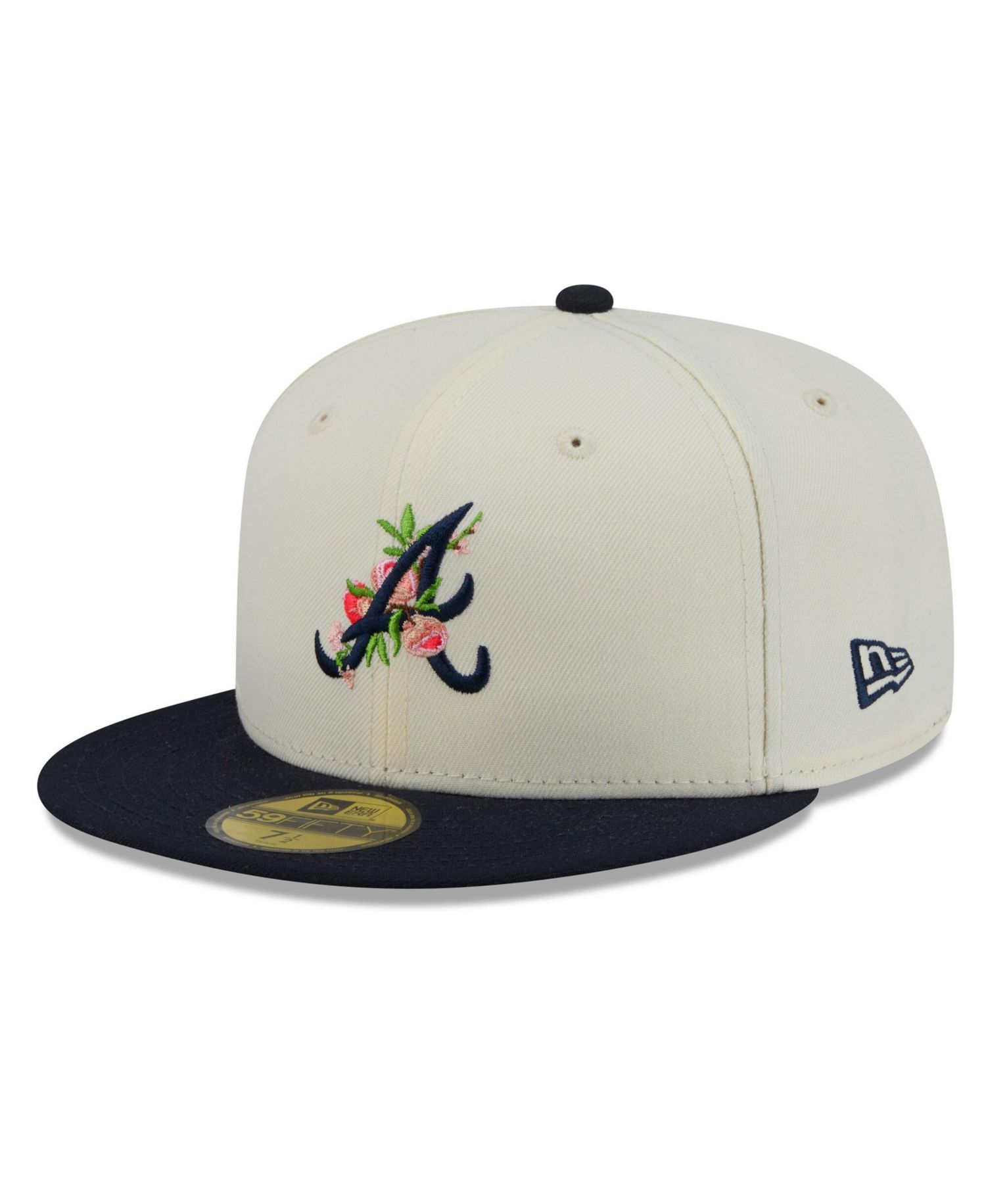 Men's White/Navy Atlanta Braves Blossom 59FIFTY Fitted Hat