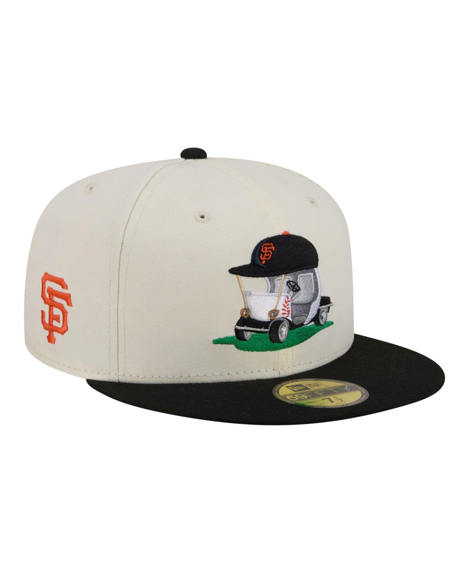 Men's Cream/Black San Francisco Giants Bullpen Cart 59FIFTY Fitted Hat