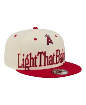 Men's Cream Los Angeles Angels Oversized Slogan 9FIFTY Snapback Hat
