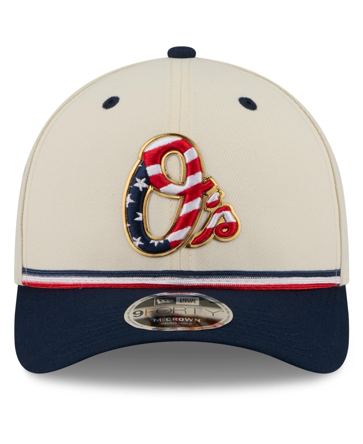 New Era Big Boys and Girls Cream, Navy Baltimore Orioles Usa 250 9FORTY M-Crown Adjustable Hat