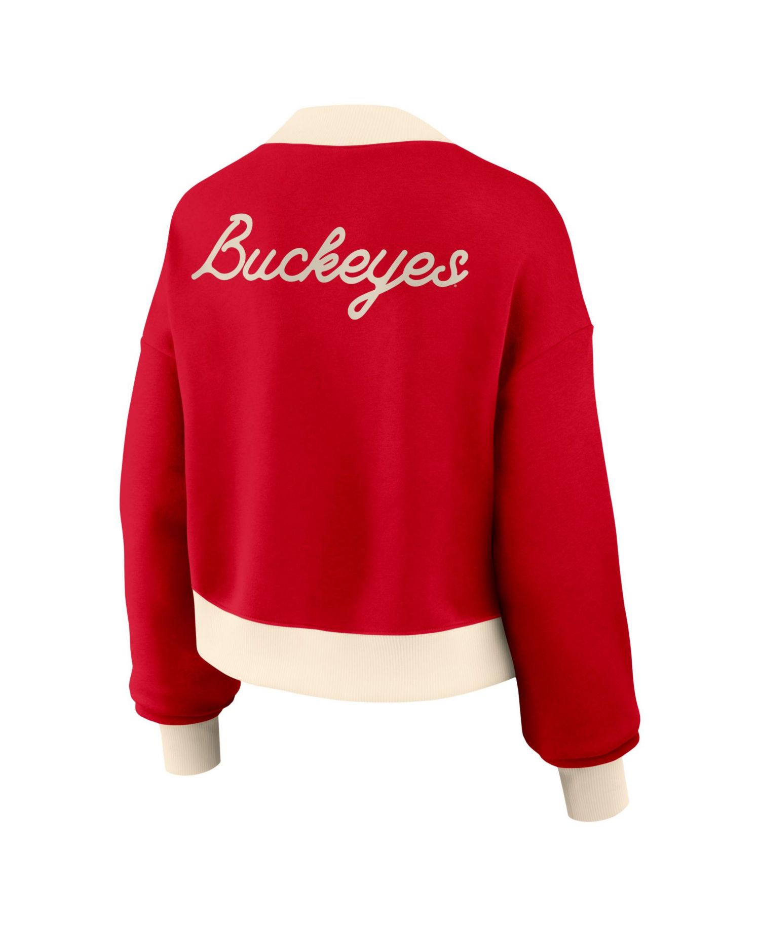 Women's Ohio State Buckeyes Oversized Cropped Fleece Bomber Jacket