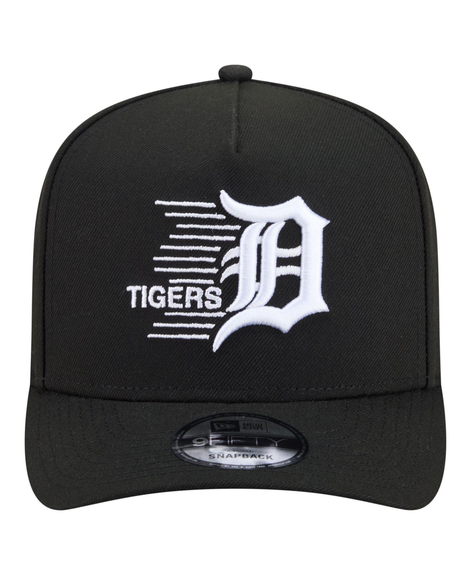 Men's Black Detroit Tigers Motion A-Frame 9FIFTY Snapback Hat