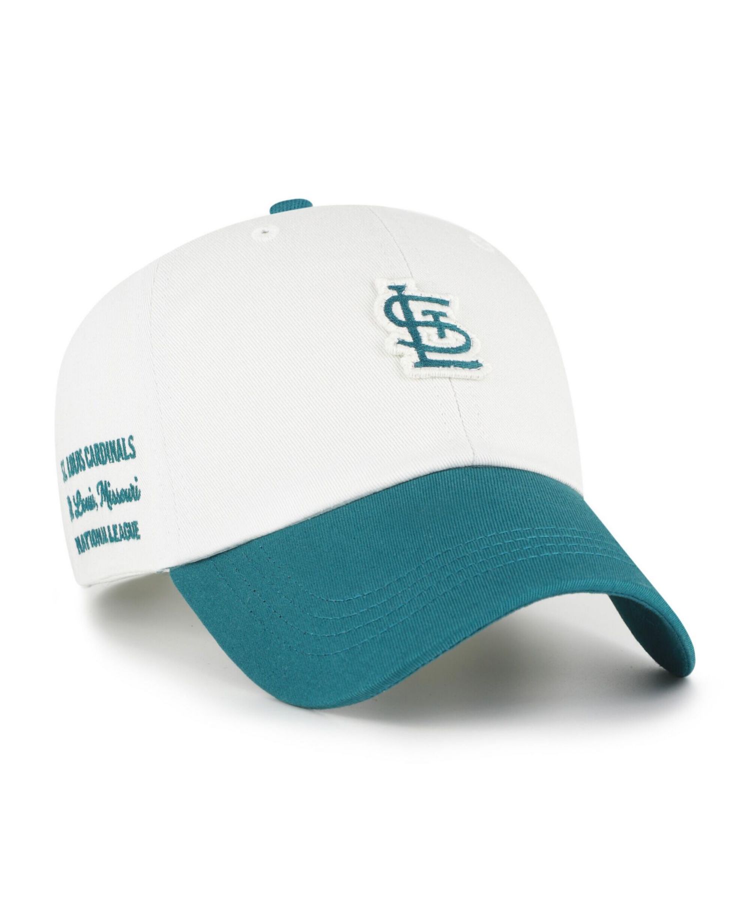 Men's White/Teal St. Louis Cardinals Contemporary Tonal Clean Up Adjustable Hat