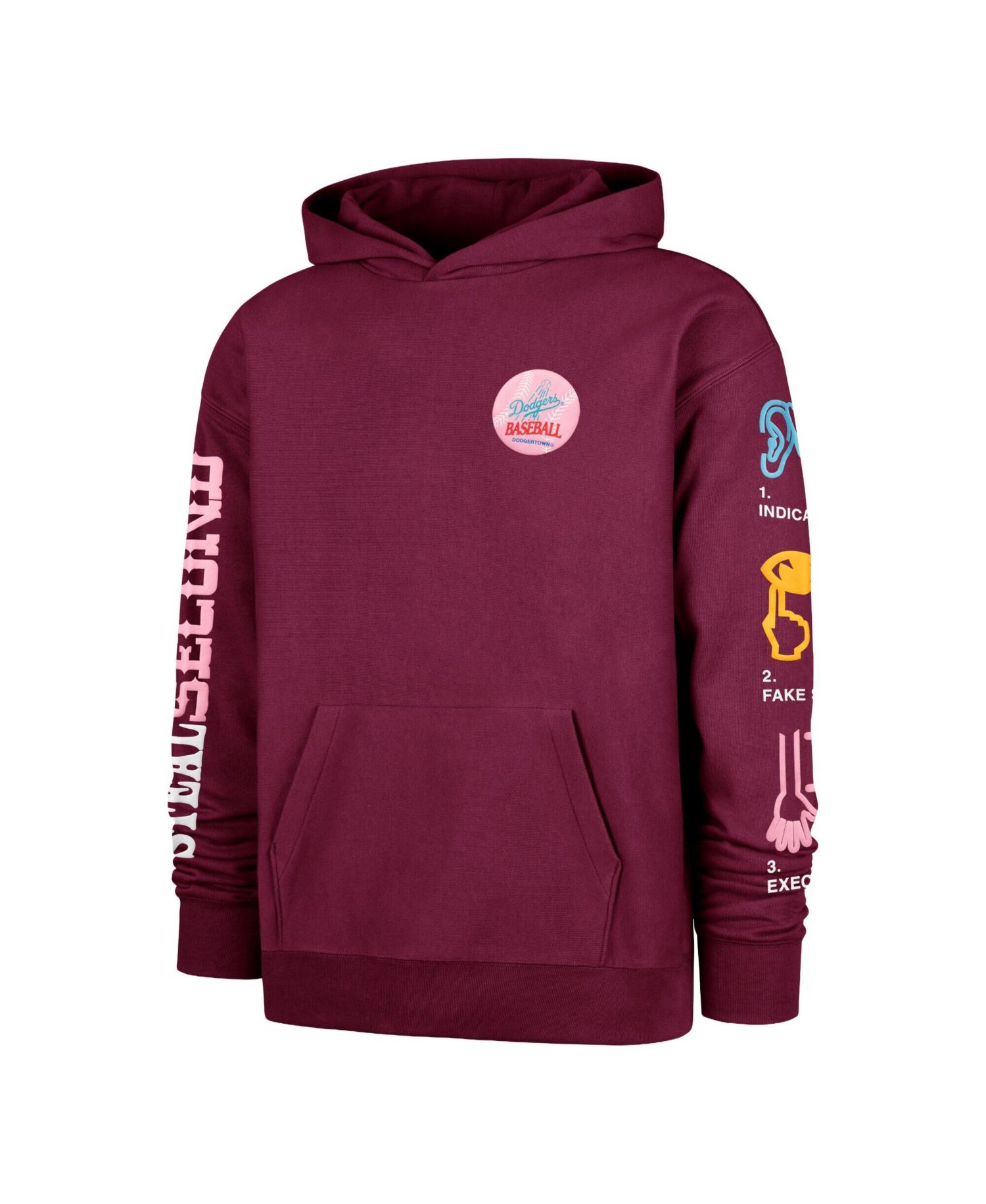 47 Brand Men's and Women's Burgundy Los Angeles Dodgers Earl Foundation Hoodie