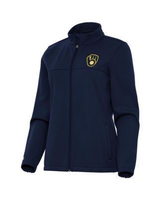 Women's Navy Milwaukee Brewers Links 2 Golf Full-Zip Jacket