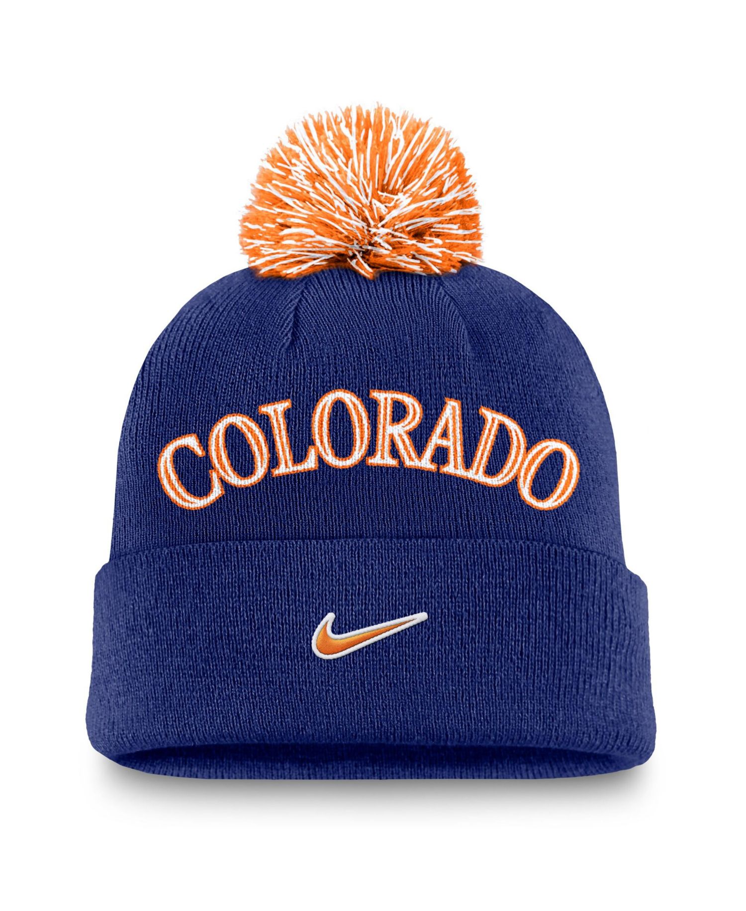 Men's Royal Colorado Rockies Peak Cuffed Knit Hat with Pom