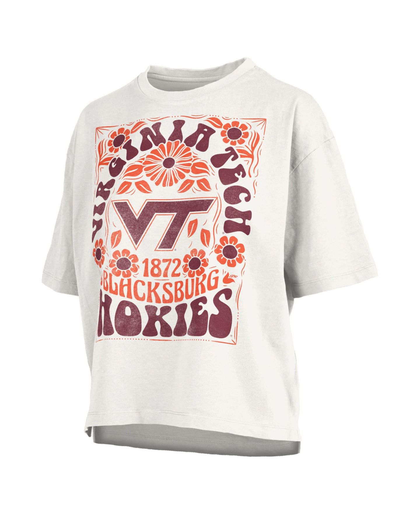 Женская футболка Pressbox White Virginia Tech Hokies Harmony Oversized Slub — фото 3