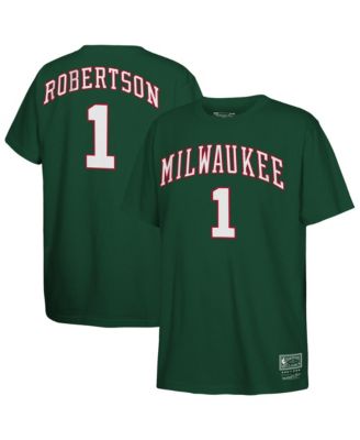 Big Boys and Girls Oscar Robertson Hunter Green Milwaukee Bucks Hardwood Classics Name & Number T-Shirt