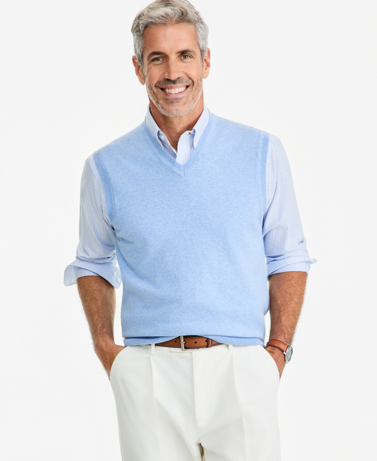 Club Room Men's Solid V-Neck Sweater Vest, Created for Macy's