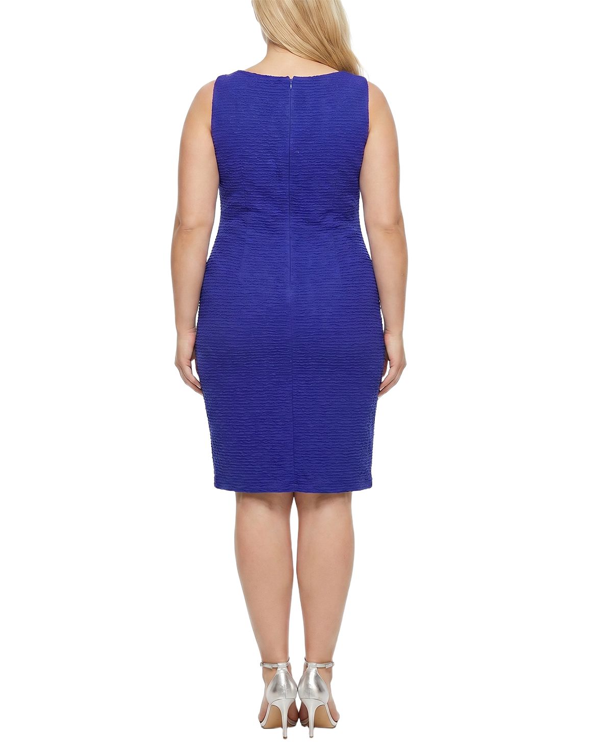 NY Collection Plus Size Textured Knit 3/4-Sleeve 2 Piece Dress Set view 6 — MAYCSS fashion products