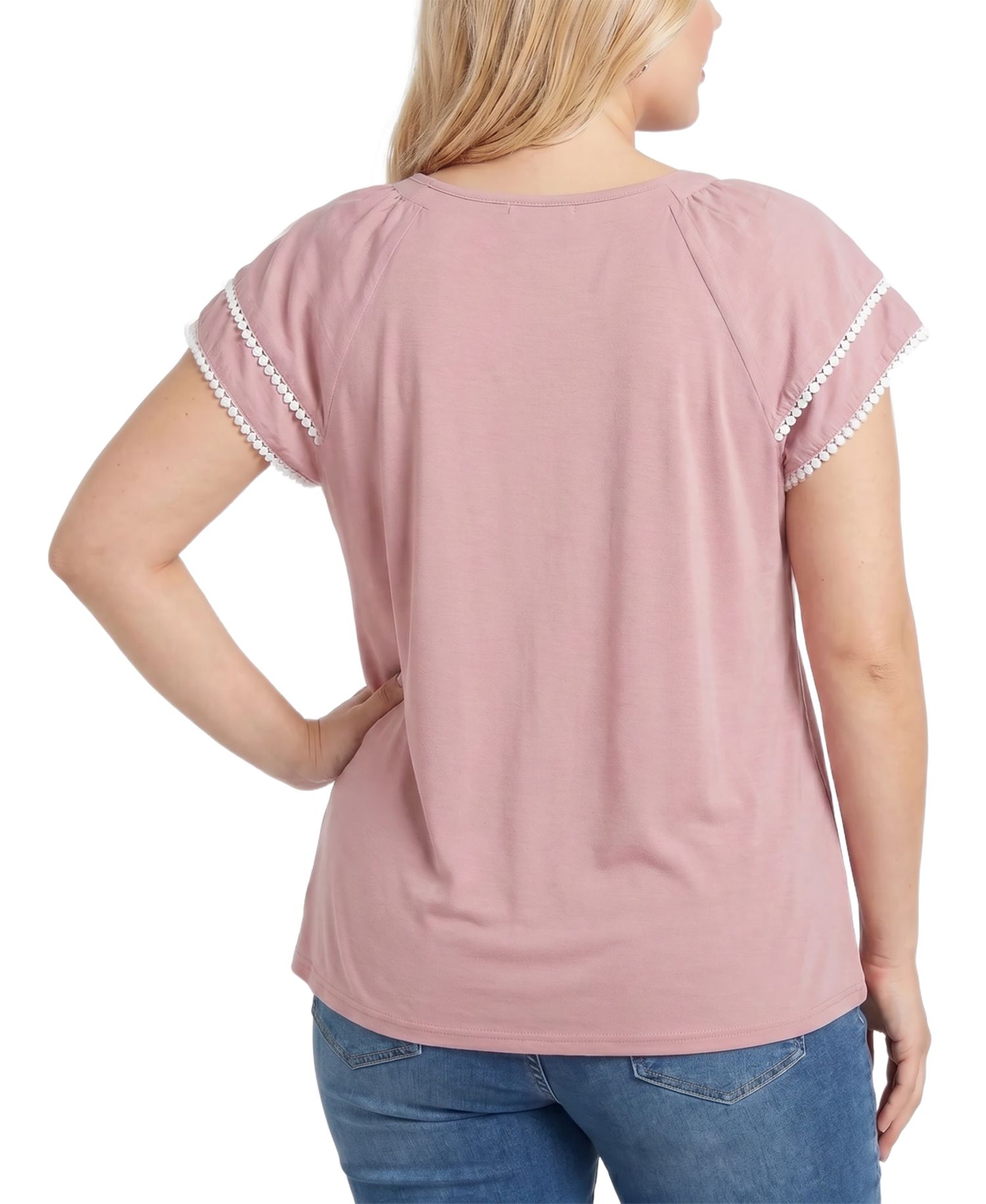 Plus Size V-Neck Double-Layer Short-Sleeve Blouse
