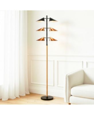 65-in Oak Wood LED Floor Lamp